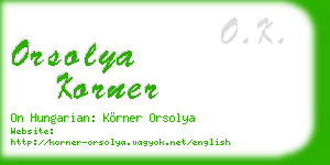 orsolya korner business card