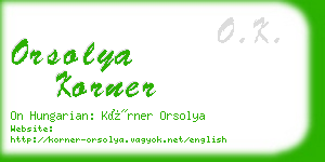 orsolya korner business card